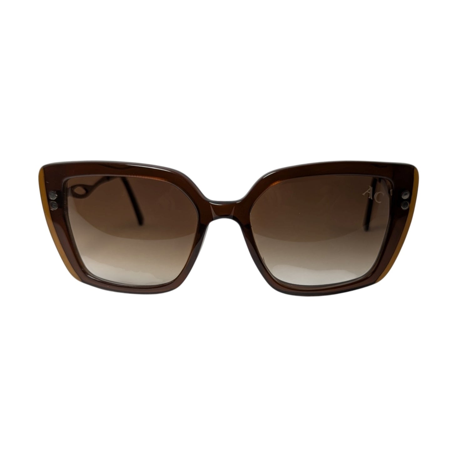 Brown square acetate sunglasses — women's Bella frame, style III