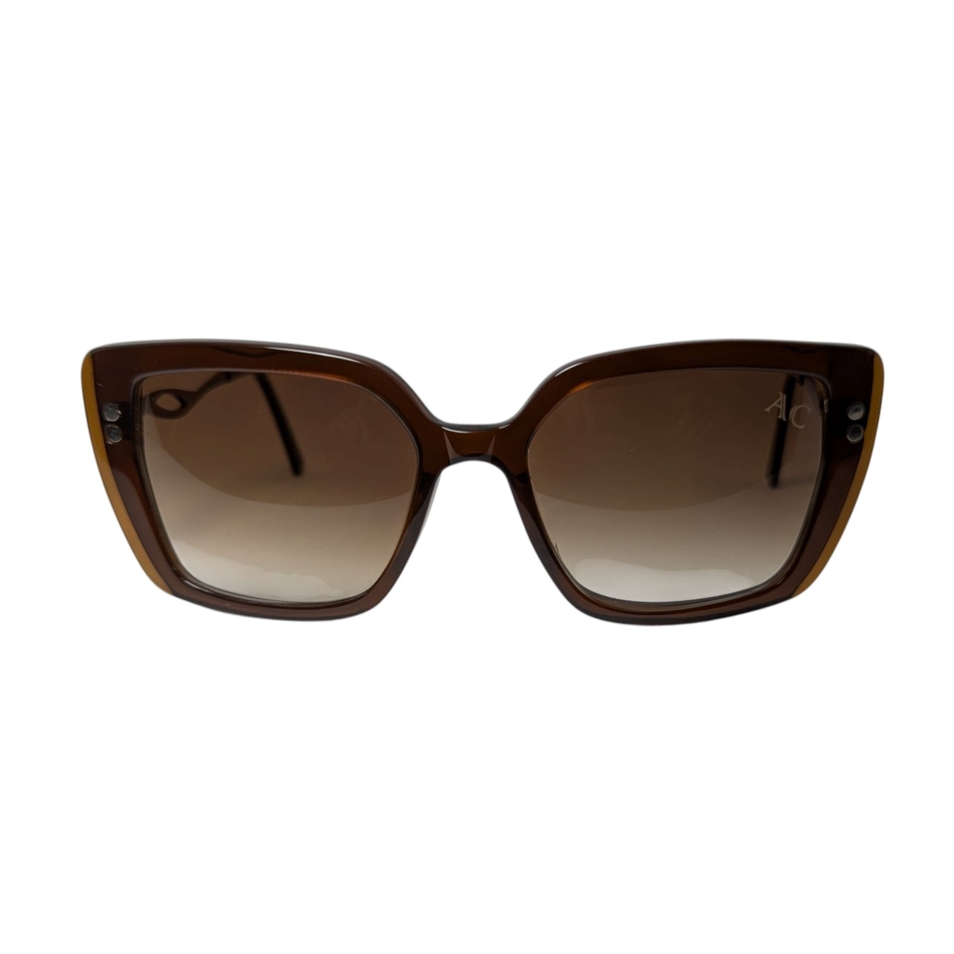 Brown square acetate sunglasses — women's Bella frame, style III