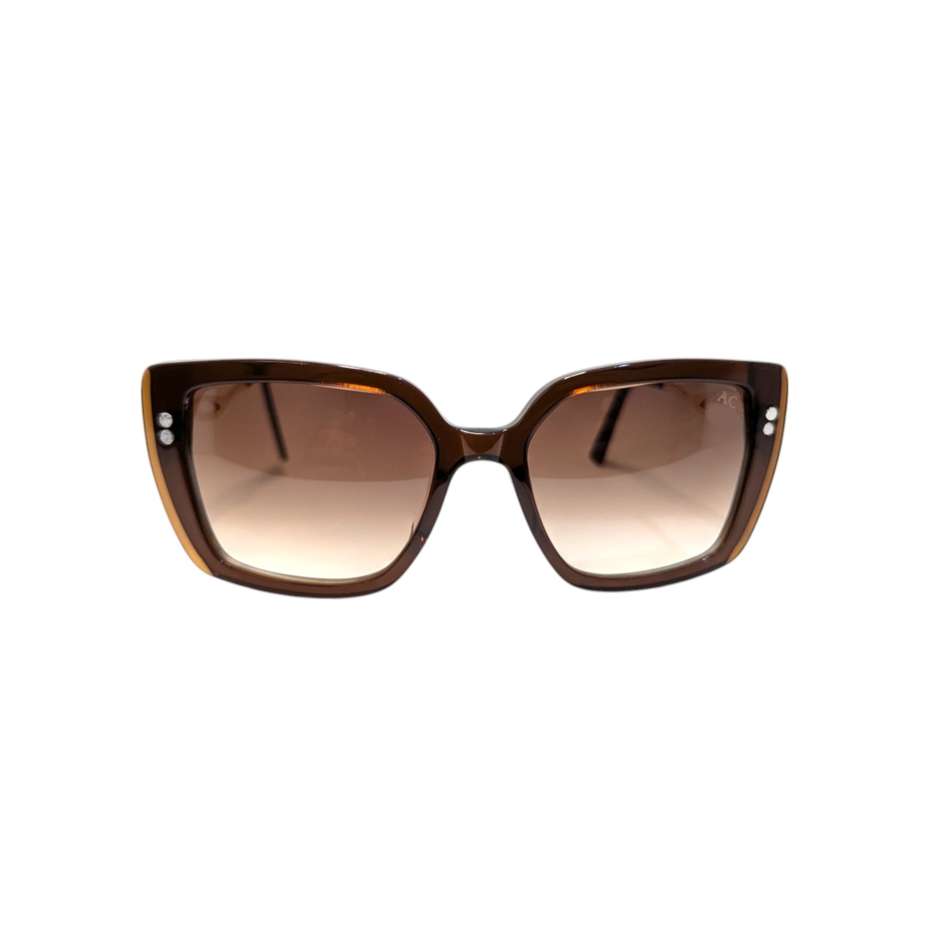 Brown square acetate sunglasses — women's Bella frame