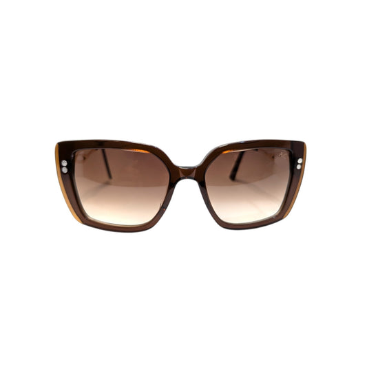 Brown square acetate sunglasses — women's Bella frame