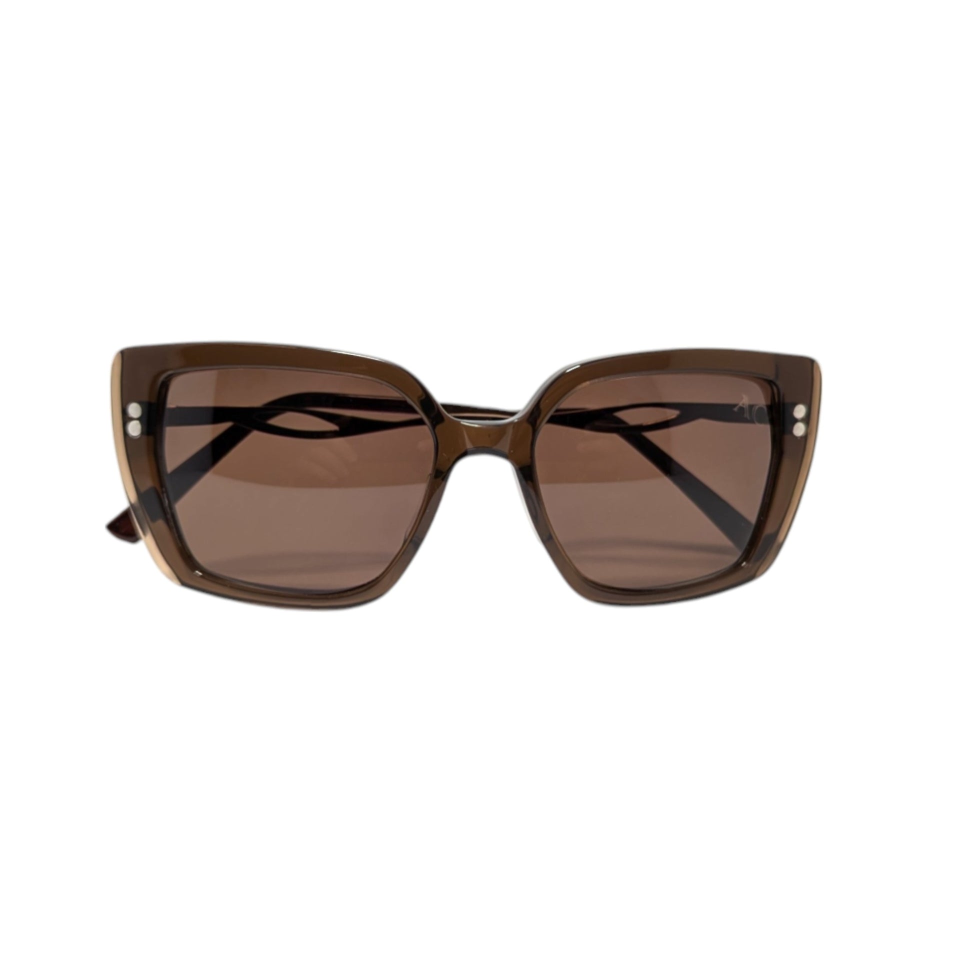 Brown square acetate sunglasses — women's Bella frame, style II