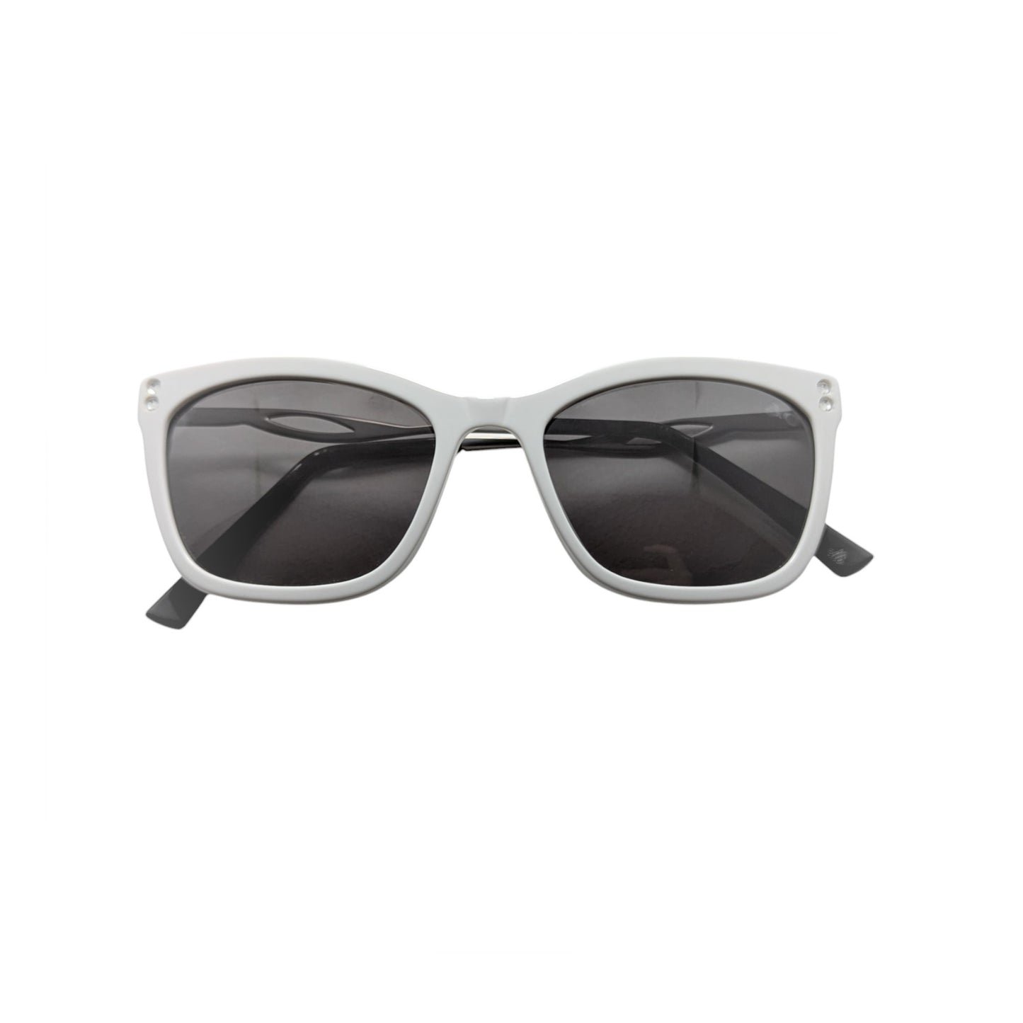 White wayfarer acetate sunglasses with grey lenses — women's Zoya frame