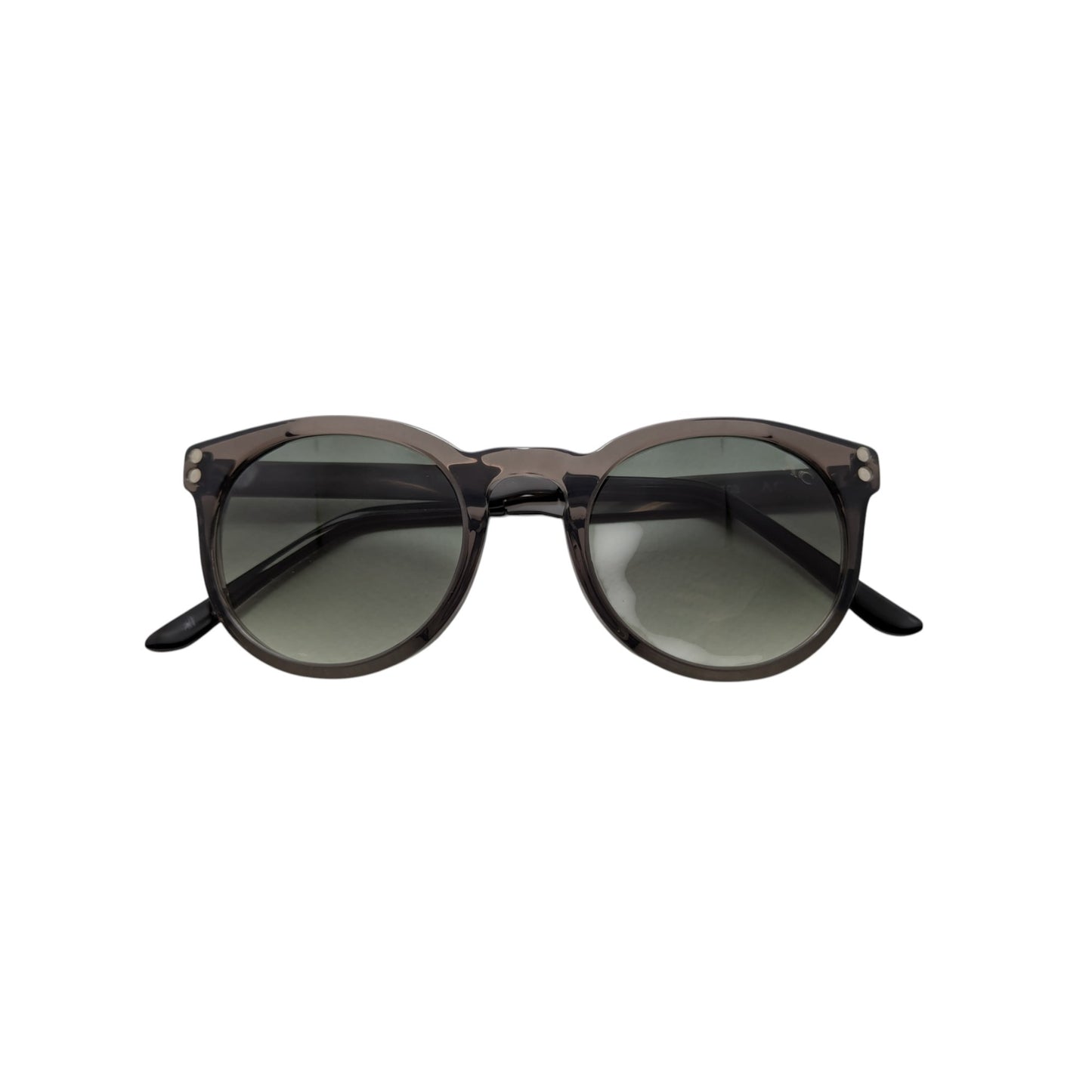 Transparent grey round acetate sunglasses — unisex Cairo frame