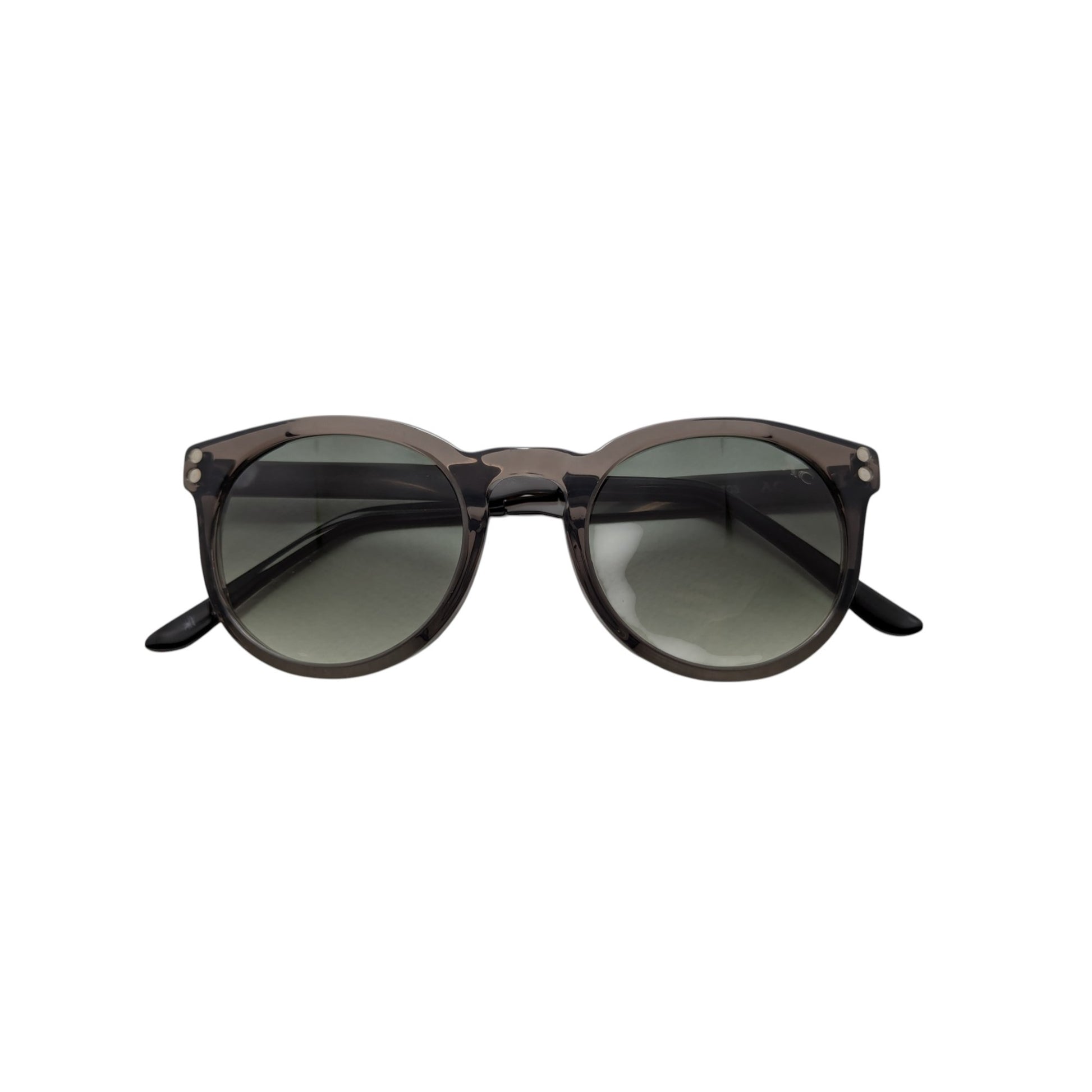 Transparent grey round acetate sunglasses — unisex Cairo frame