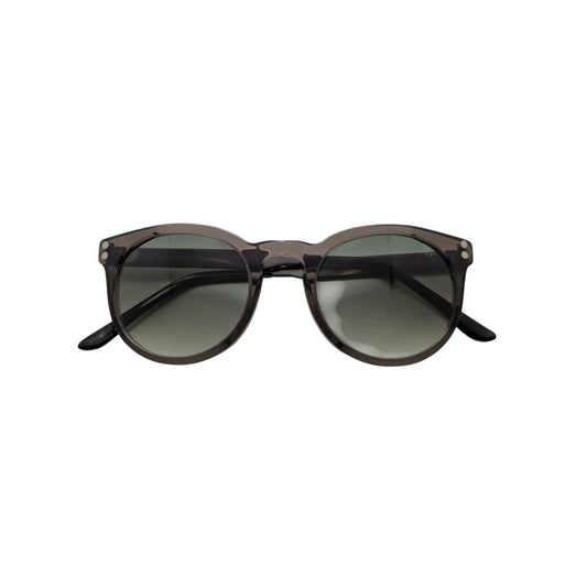 Transparent grey round acetate sunglasses — unisex Cairo frame