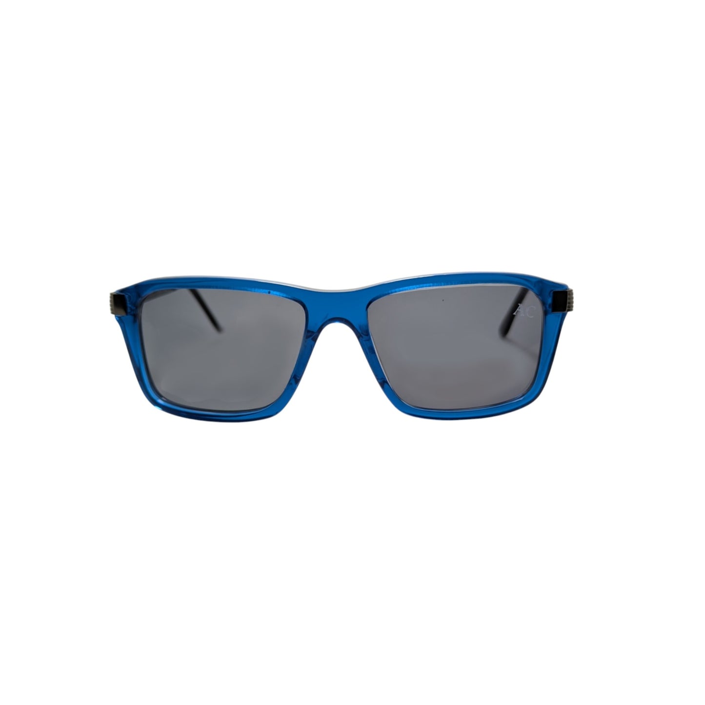 Transparent blue rectangle acetate sunglasses — men's Divo frame