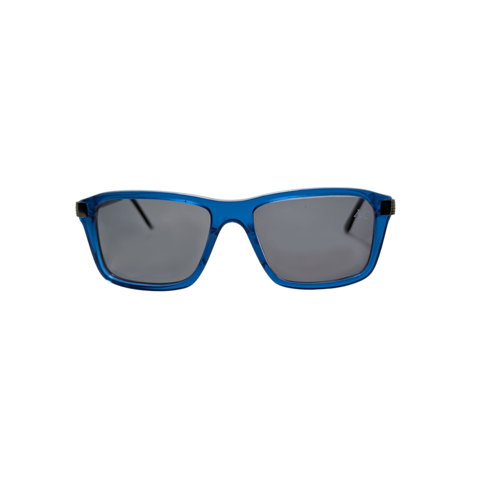 Transparent blue rectangle acetate sunglasses — men's Divo frame