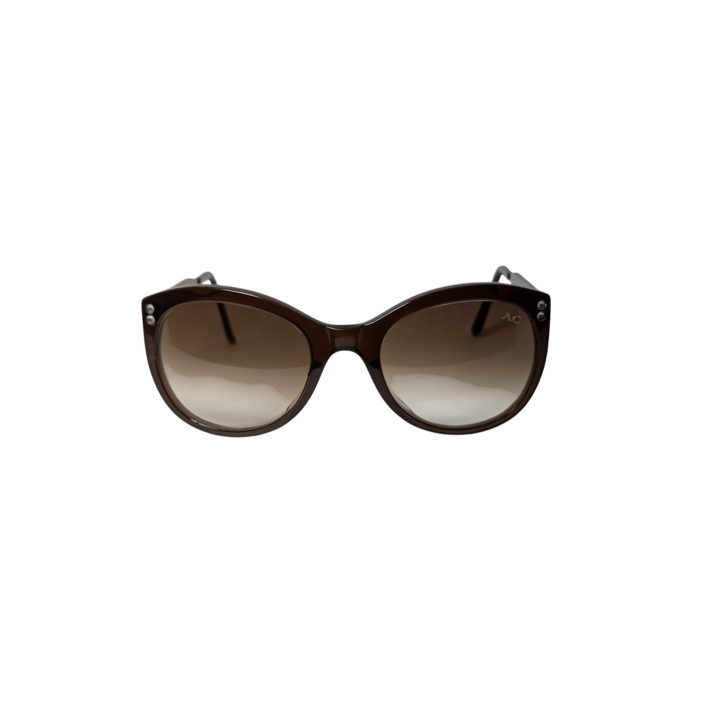 Brown round acetate sunglasses — women's Barca frame