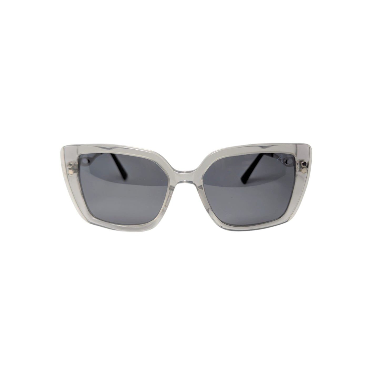 Transparent light grey square acetate sunglasses — women's Bella frame