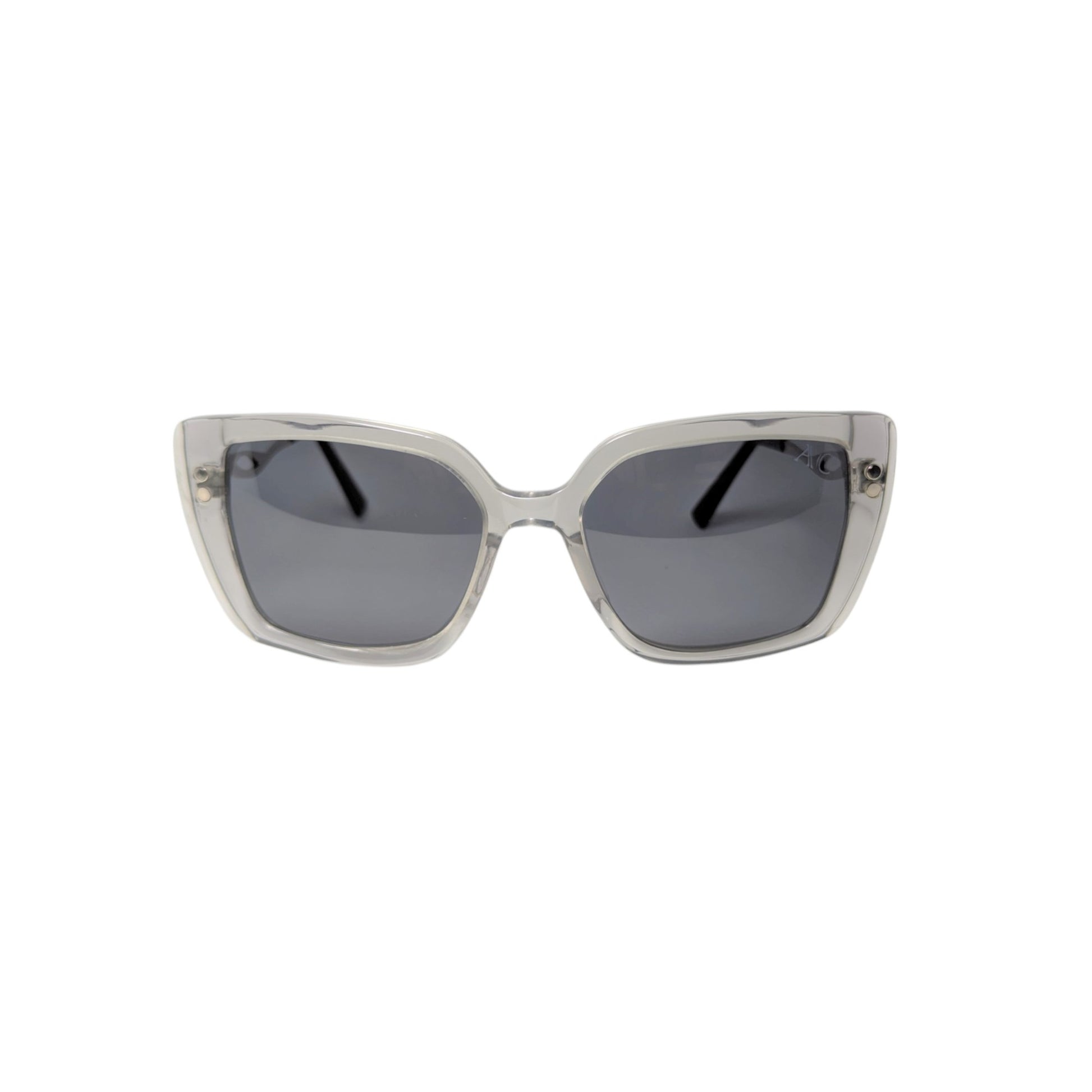 Transparent light grey square acetate sunglasses — women's Bella frame