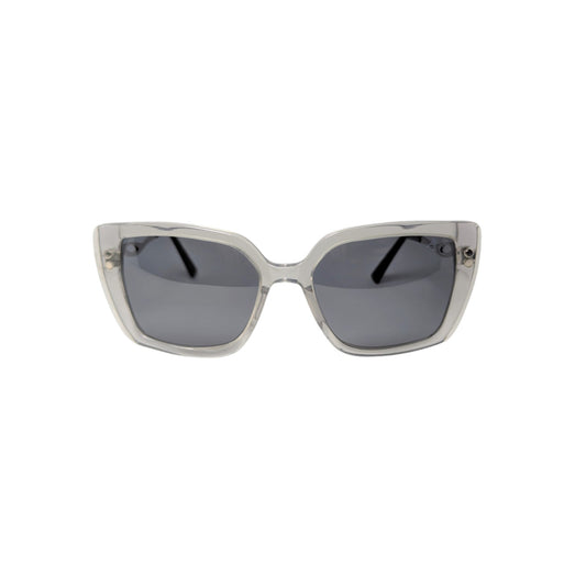 Transparent light grey square acetate sunglasses — women's Bella frame