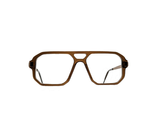 Brown havana acetate eyeglasses with metal temples — men's Polo optical frame