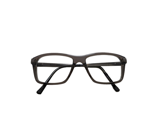 Transparent grey acetate eyeglasses with metal temples — men's Divo optical frame