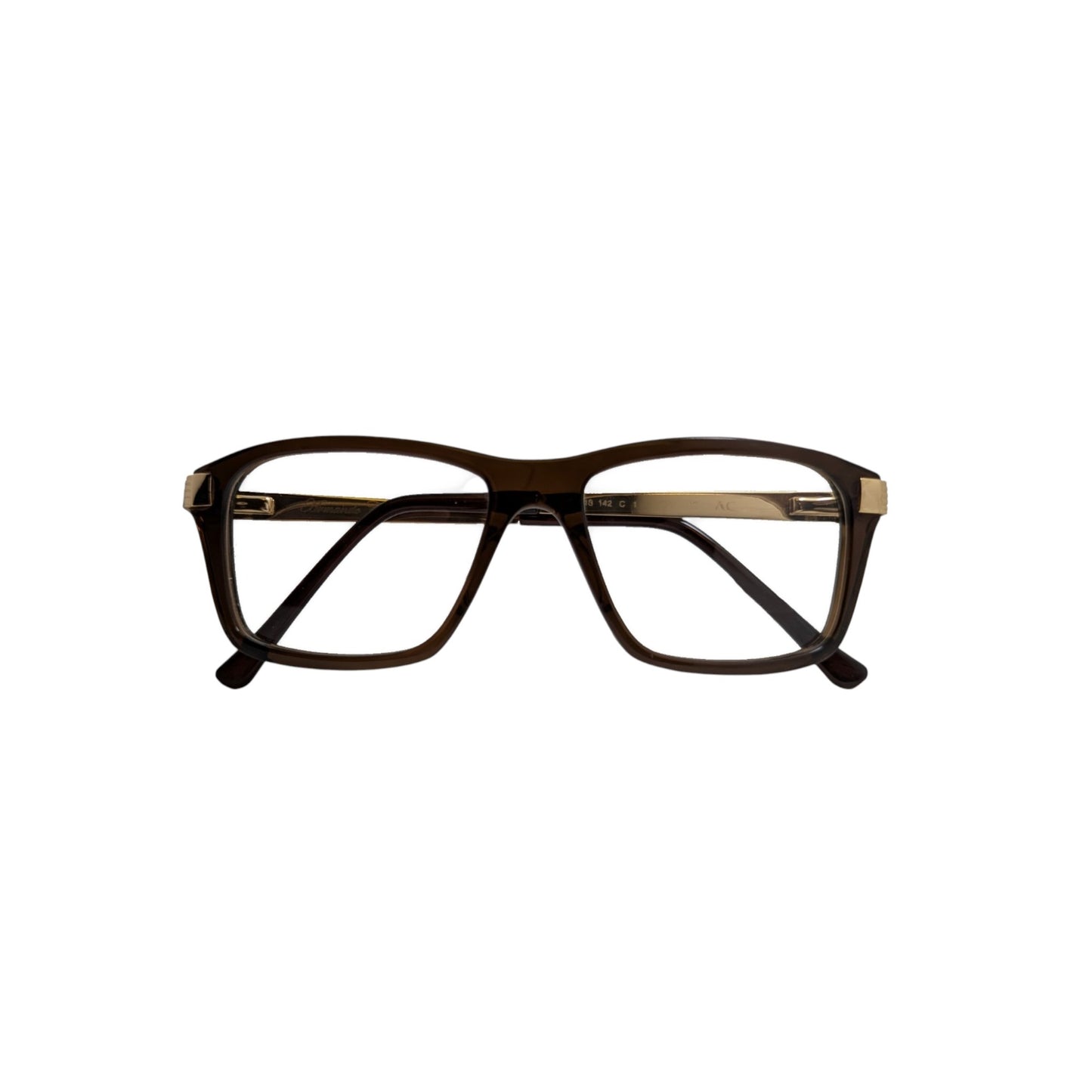 Brown acetate eyeglasses with metal temples — men's Divo optical frame