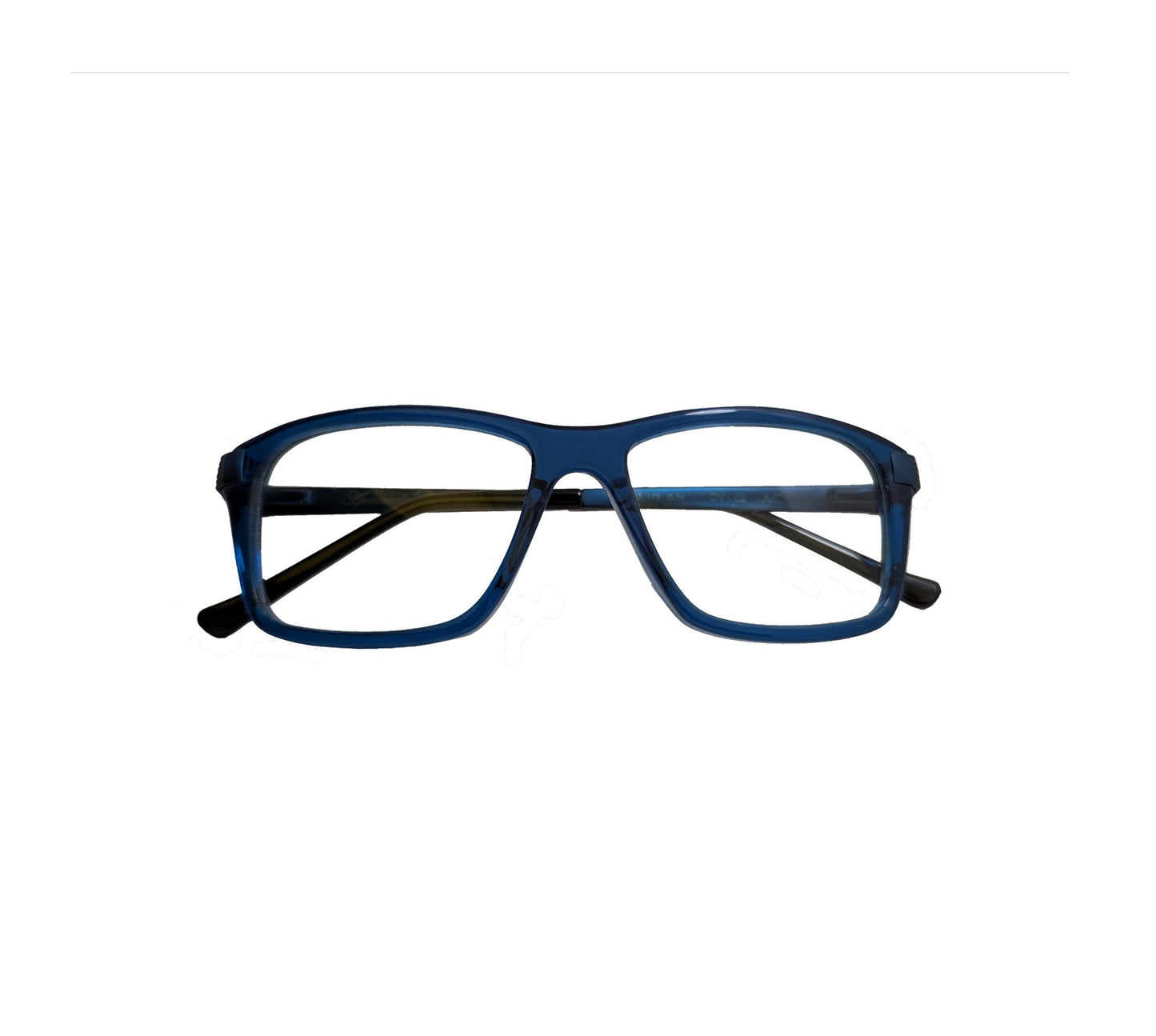 Blue acetate eyeglasses with metal temples — men's Divo optical frame