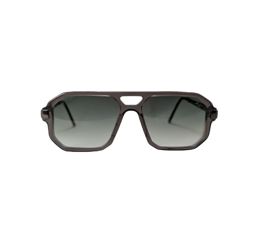 Transparent grey acetate sunglasses with metal temples — men's Polo frame