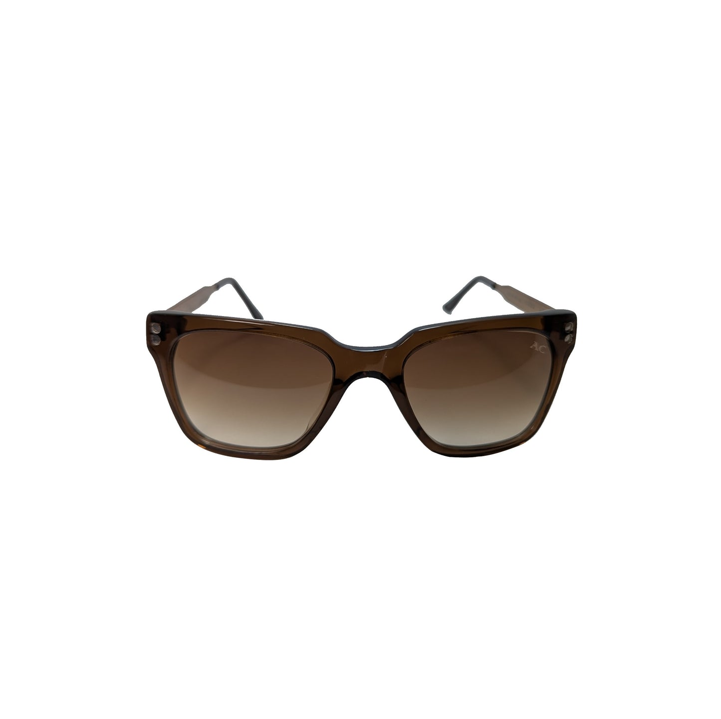 Transparent brown square acetate sunglasses — unisex Rio frame
