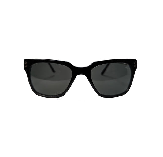 Black square acetate sunglasses — unisex Rio frame, style II