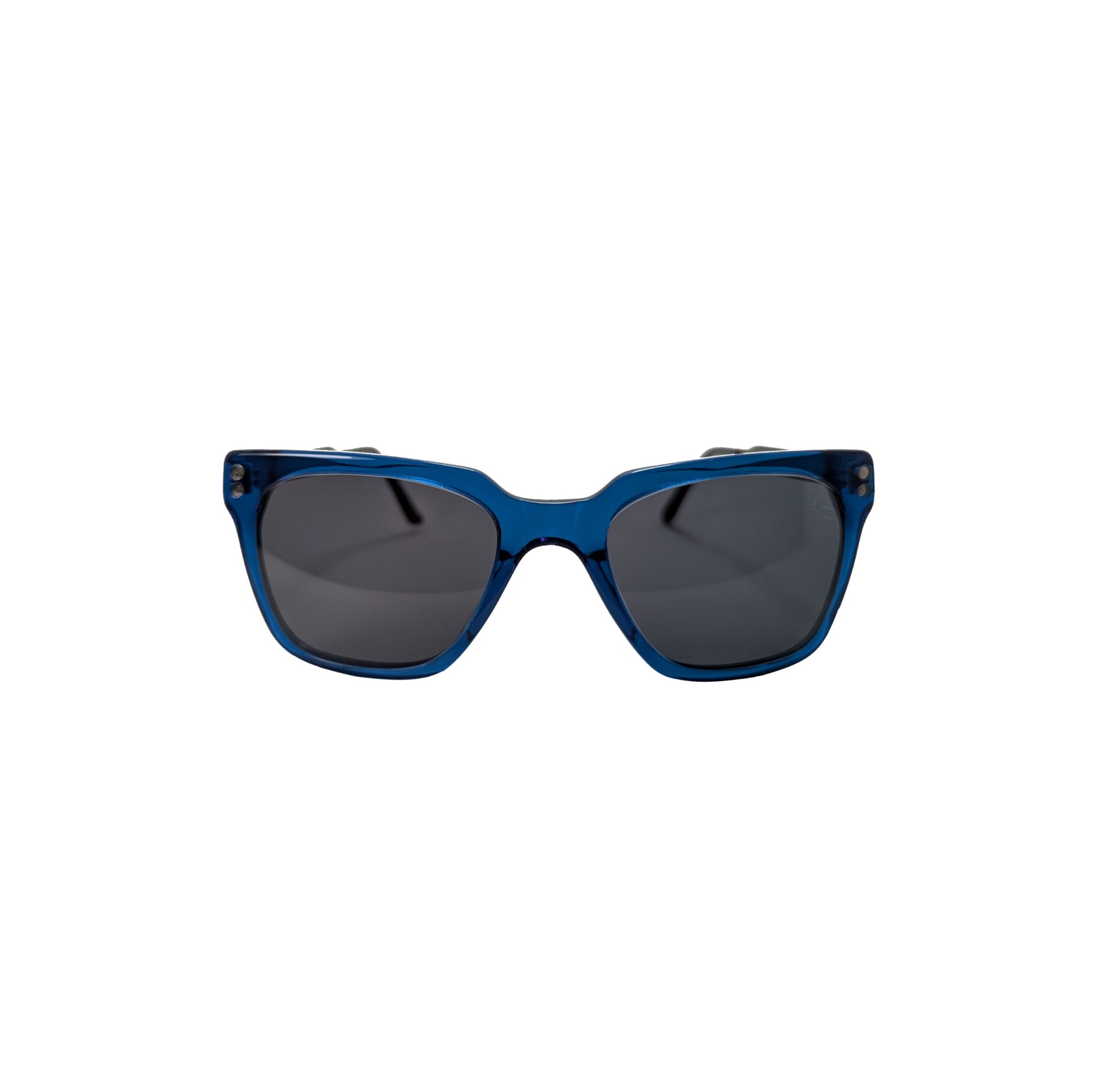 Transparent blue square acetate sunglasses — unisex Rio frame