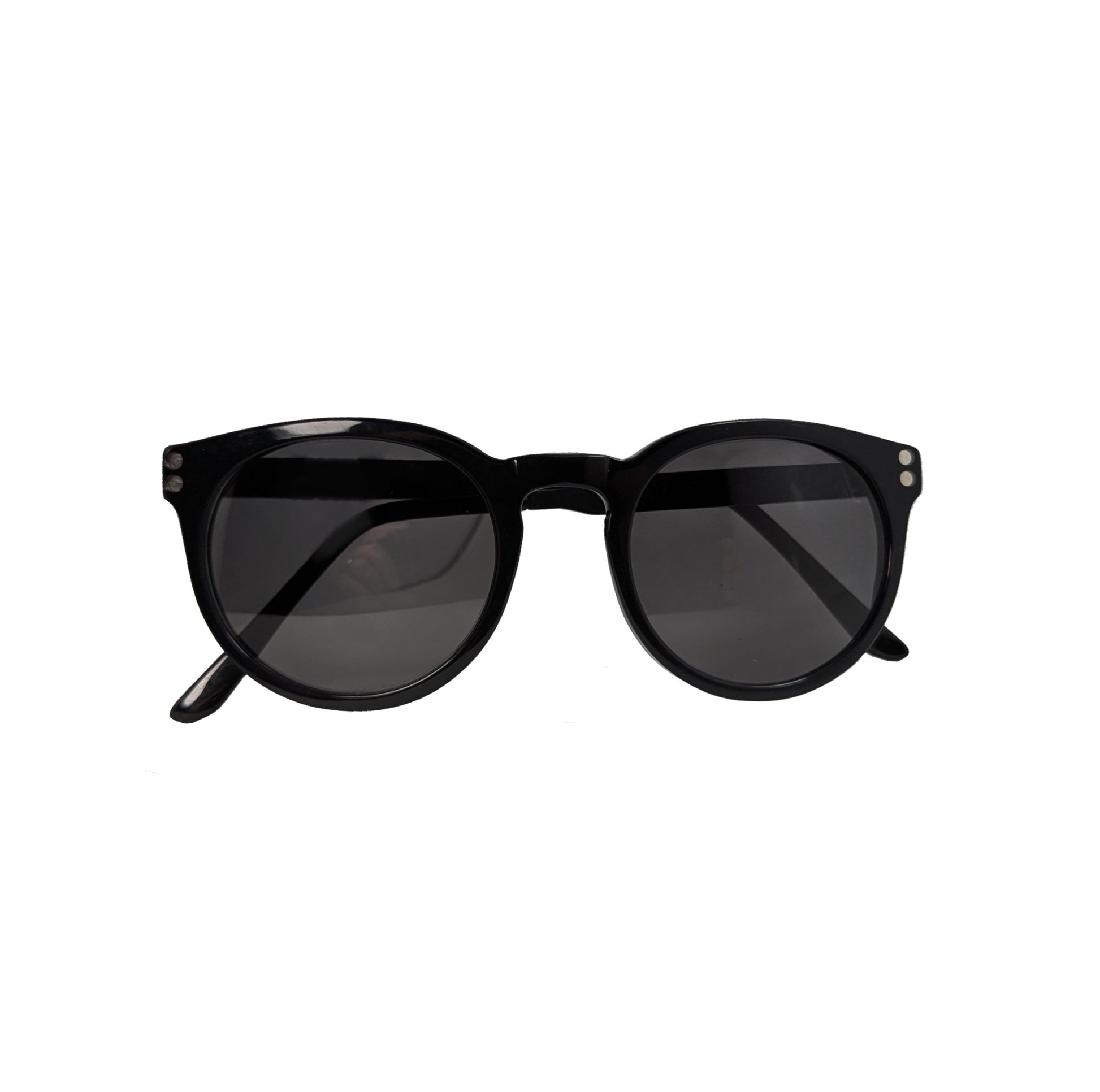Black round acetate sunglasses — unisex Cairo frame