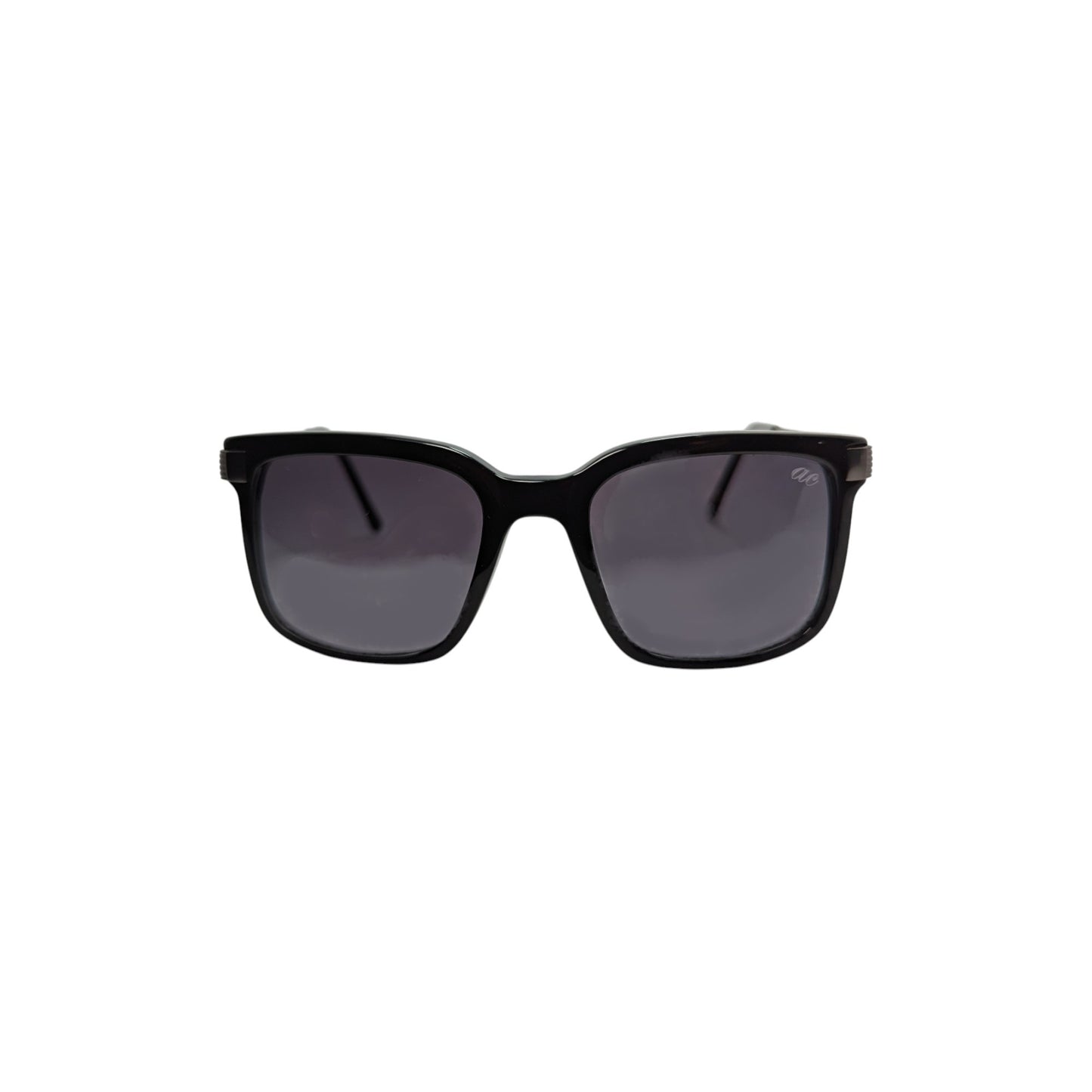 Black square acetate sunglasses with gunmetal accents — men's Roma frame
