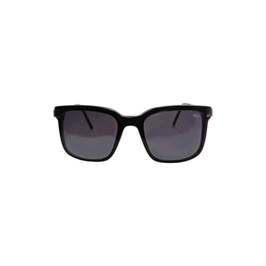Black square acetate sunglasses with gunmetal accents — men's Roma frame