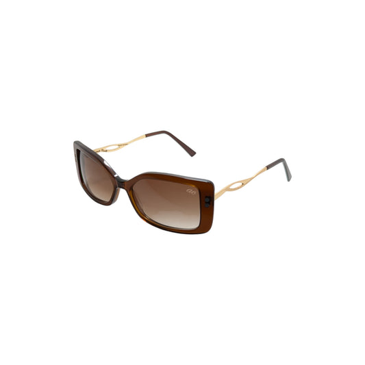 Transparent brown oversized acetate sunglasses — women's Paris frame, style II