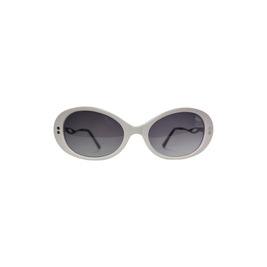 White oversized acetate sunglasses — women's Windy frame