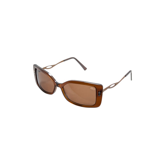 Transparent brown oversized acetate sunglasses — women's Paris frame
