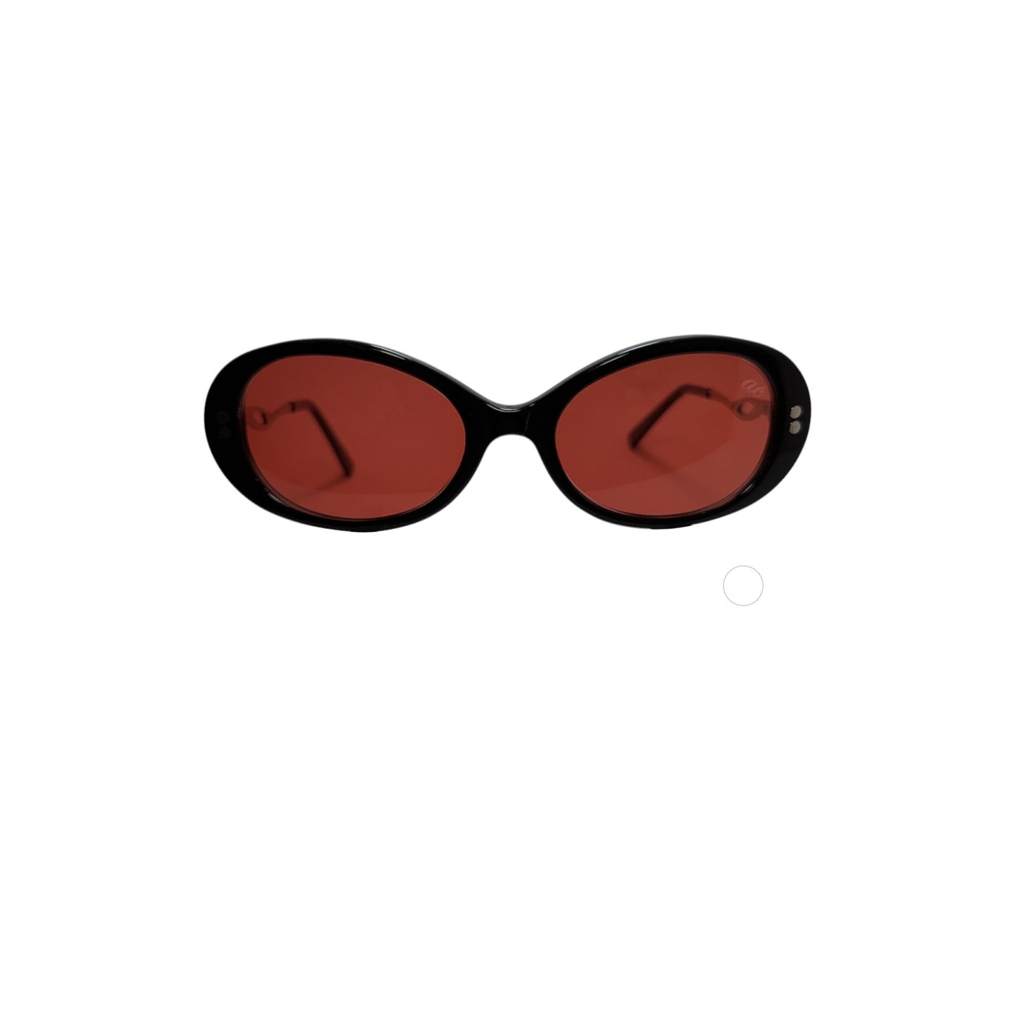 Black oversized acetate sunglasses with coral-toned accents — women's Windy frame
