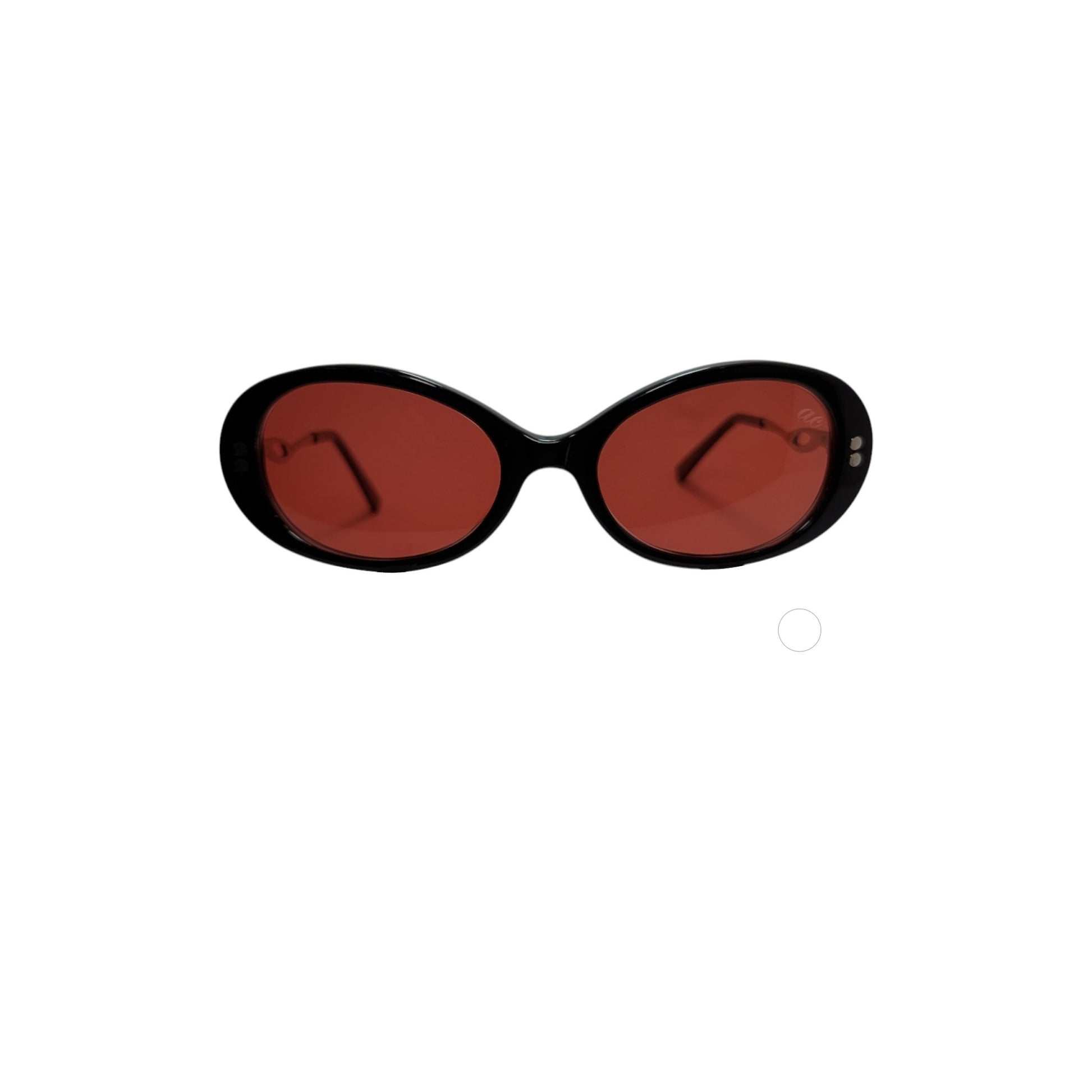 Black oversized acetate sunglasses with coral-toned accents — women's Windy frame