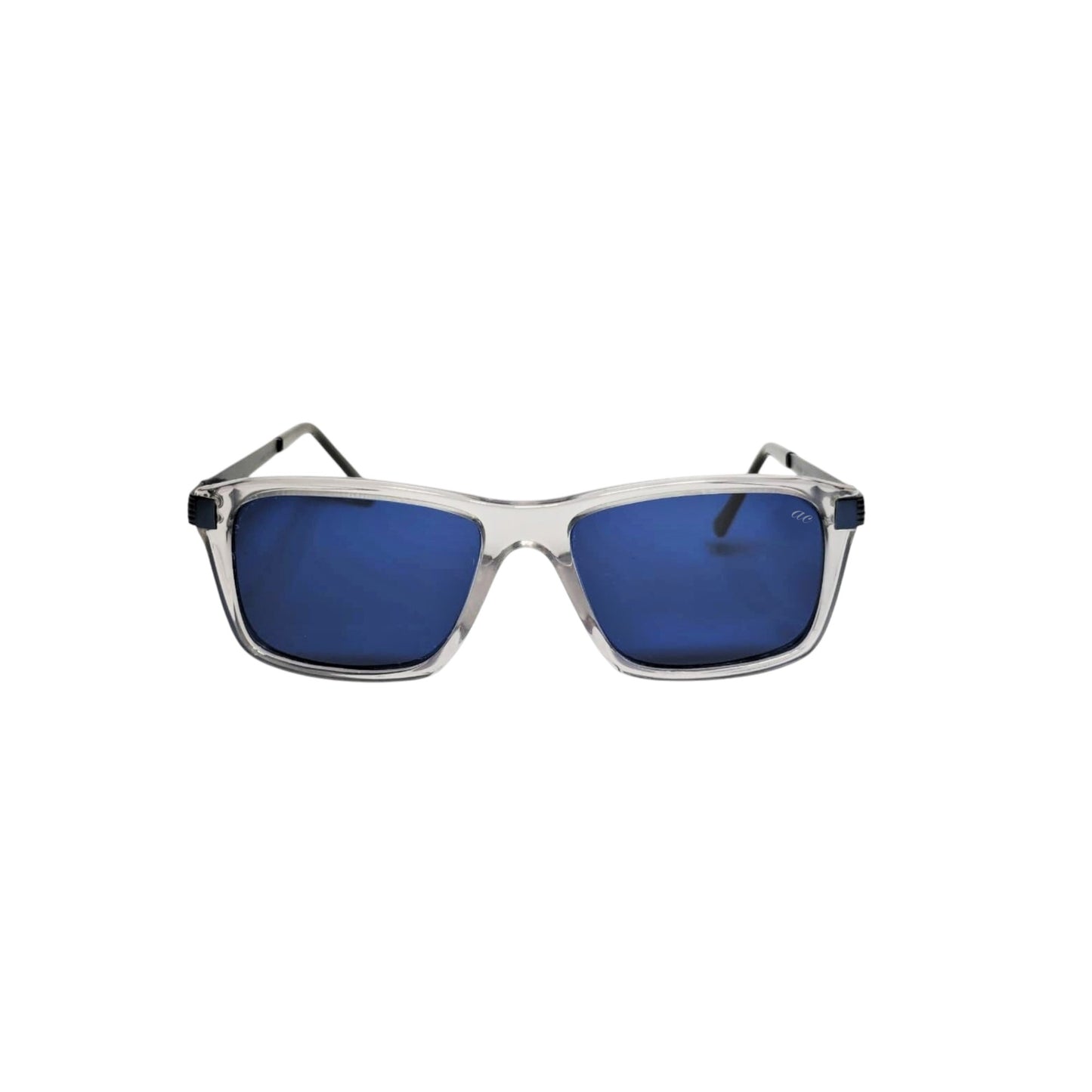 Transparent light grey rectangle acetate sunglasses — men's Divo frame, style II