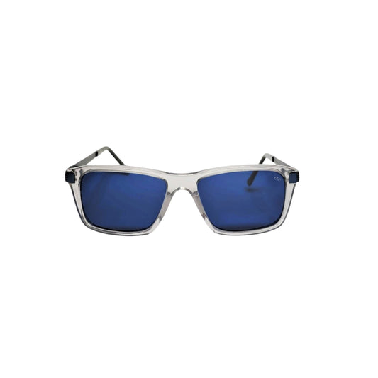Transparent light grey rectangle acetate sunglasses — men's Divo frame, style II