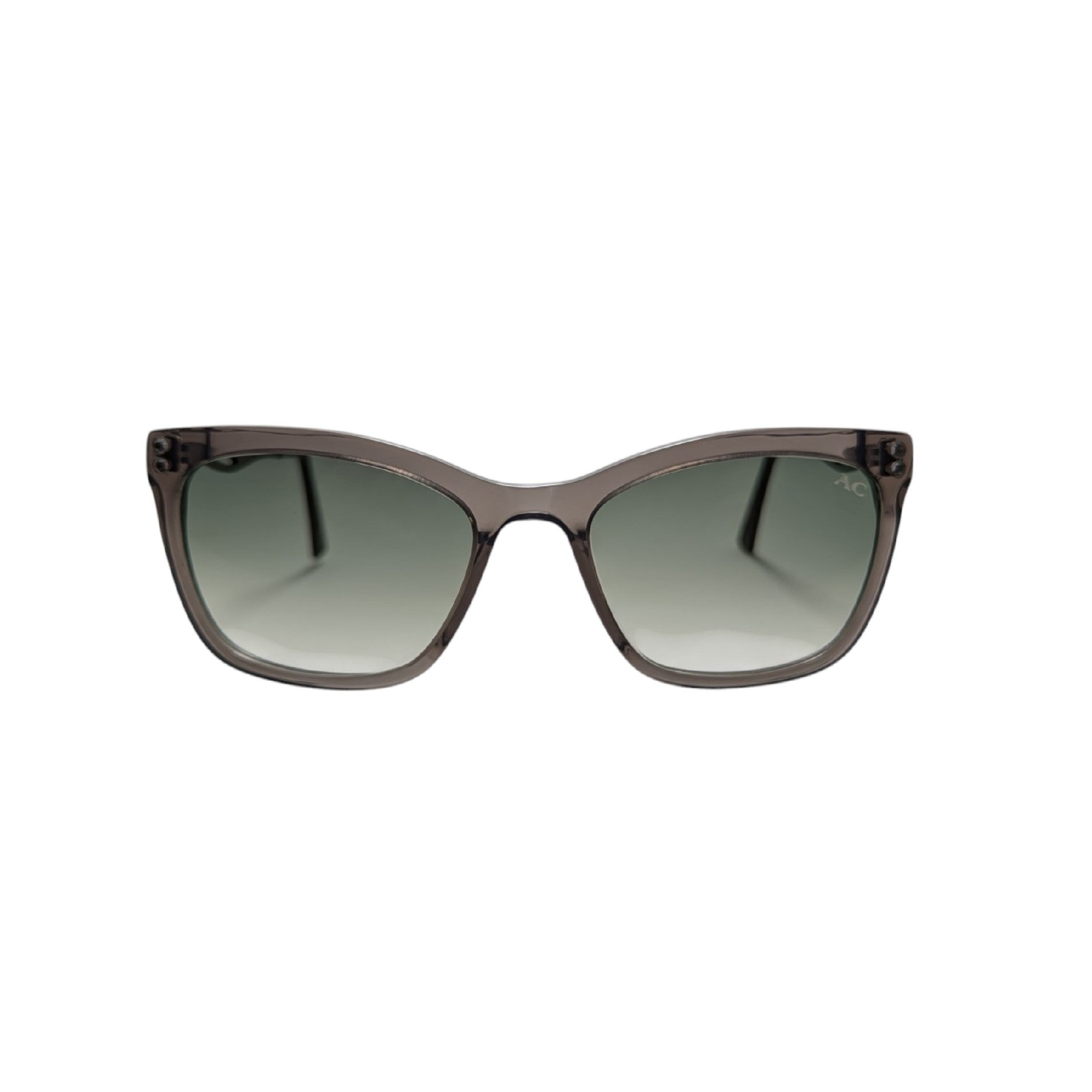 Transparent grey wayfarer acetate sunglasses with G15 lenses — women's Zoya frame